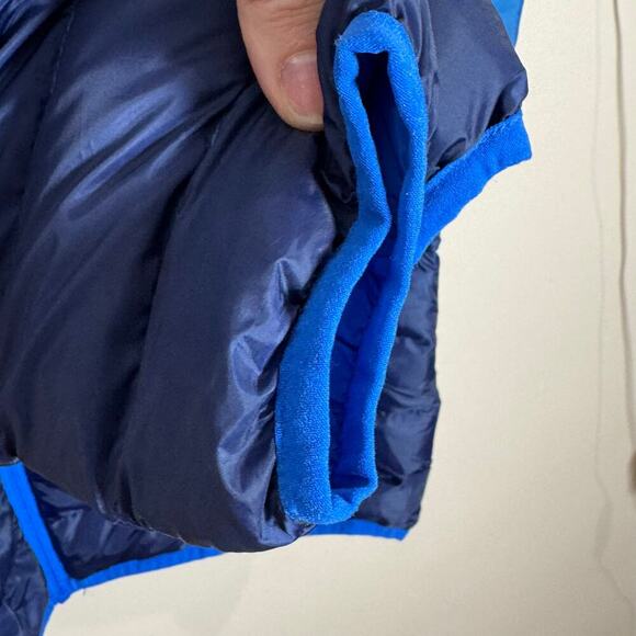 Kids Eddie Bauer Blue Ombré Lightweight Goose down Puffer Jacket Coat Hood L 14 - Picture 7 of 8